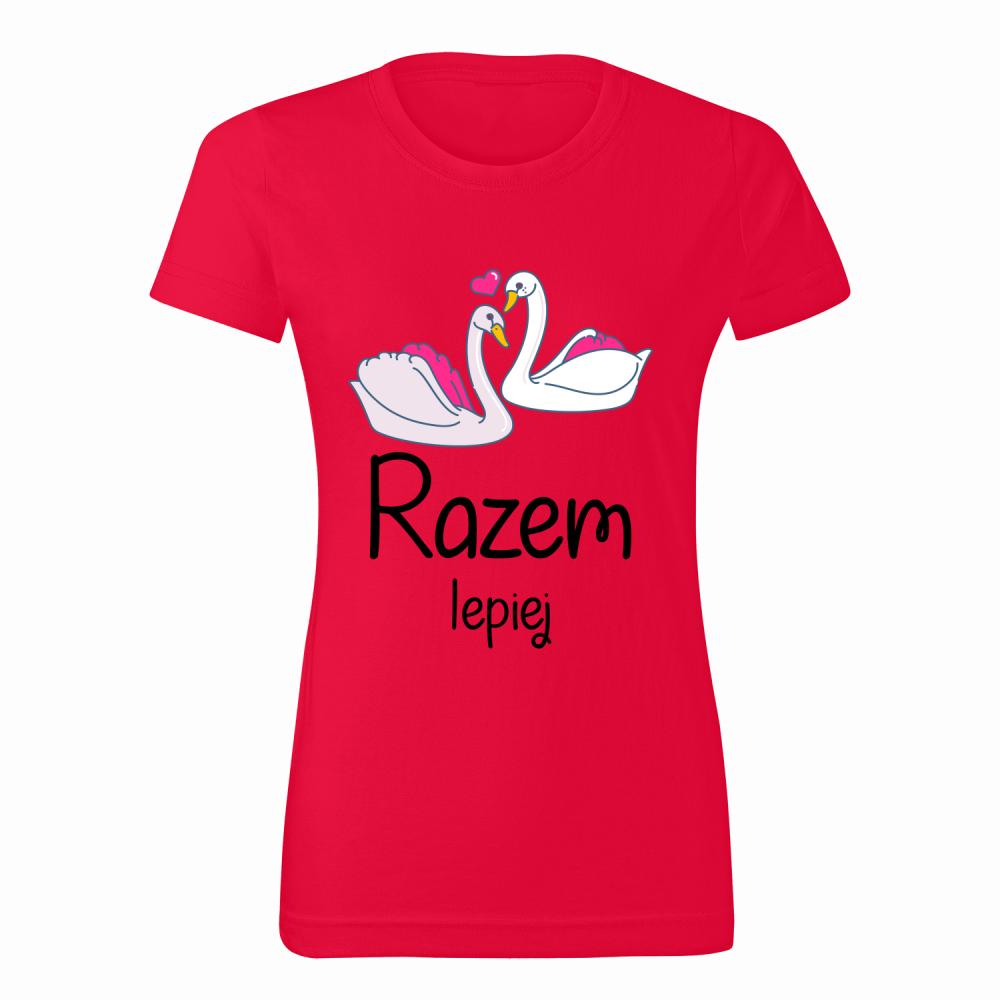 Razem lepiej koszulka damska kolor czerwony