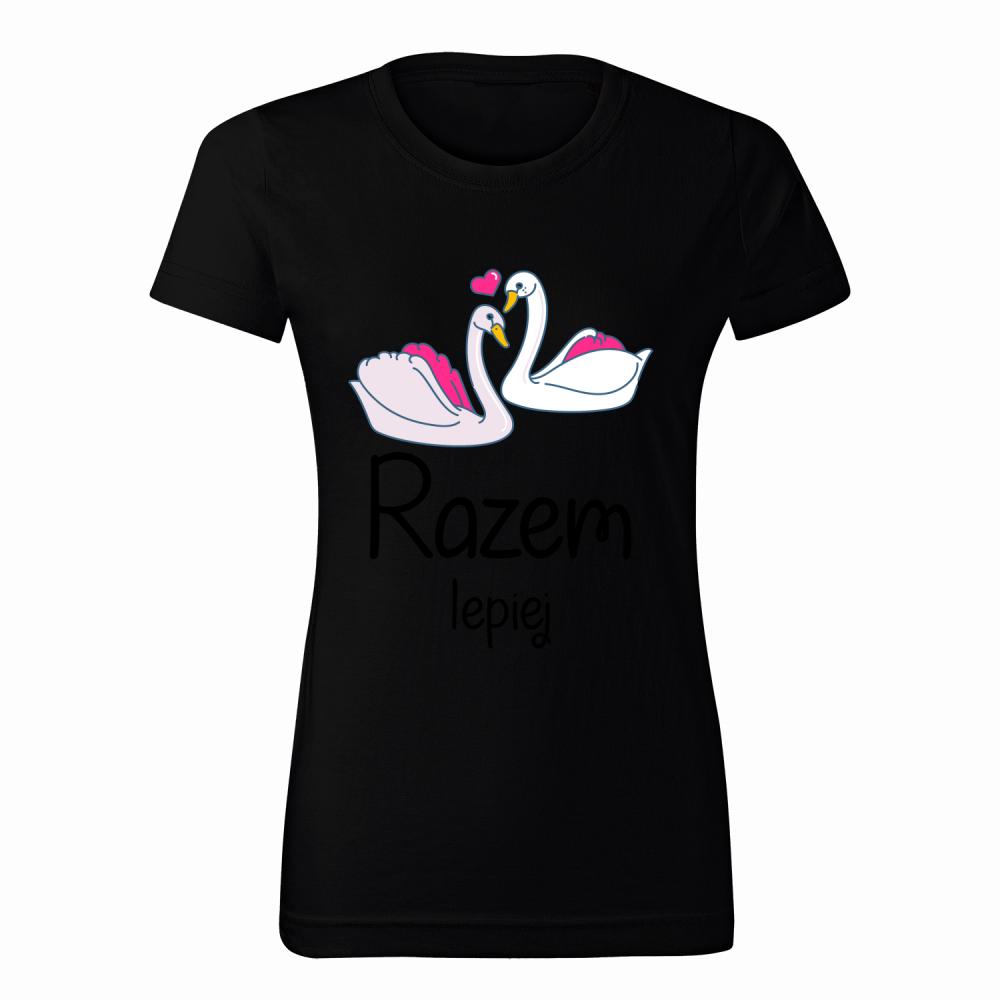 Razem lepiej koszulka damska kolor navy