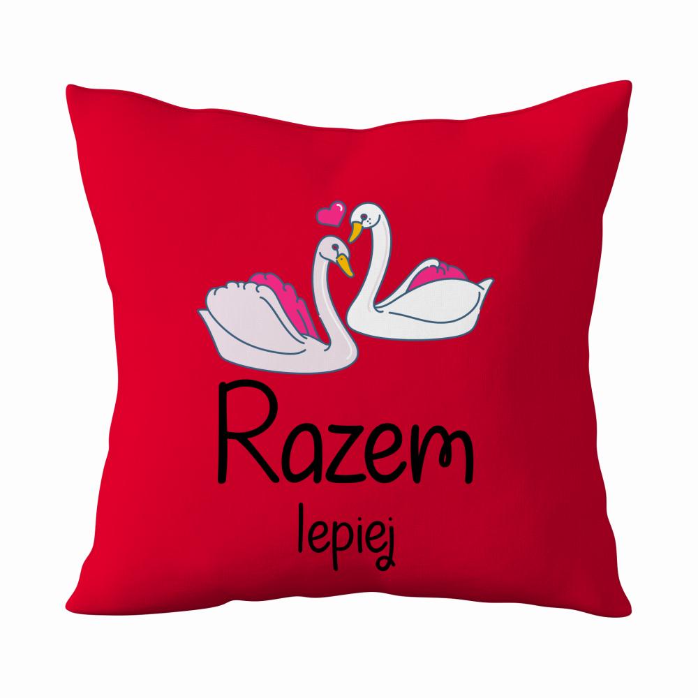 Razem lepiej poduszka kolor czerwony