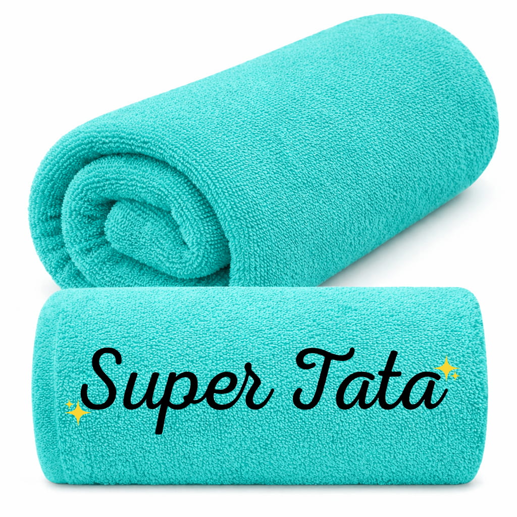 Ręcznik Super tata ręcznik 50x100 kolor turquoise