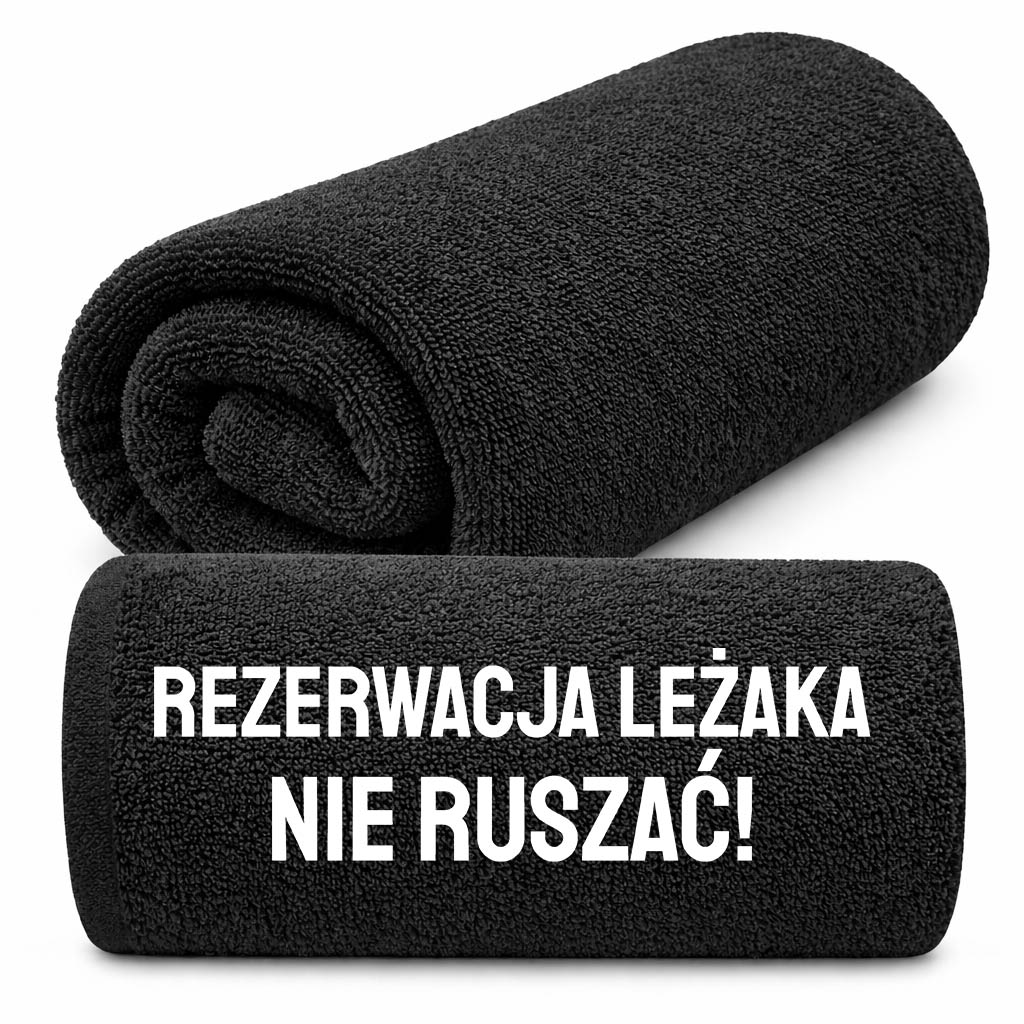 REZERWACJA LEŻAKA ręcznik fitness 50x100 kolor czarny