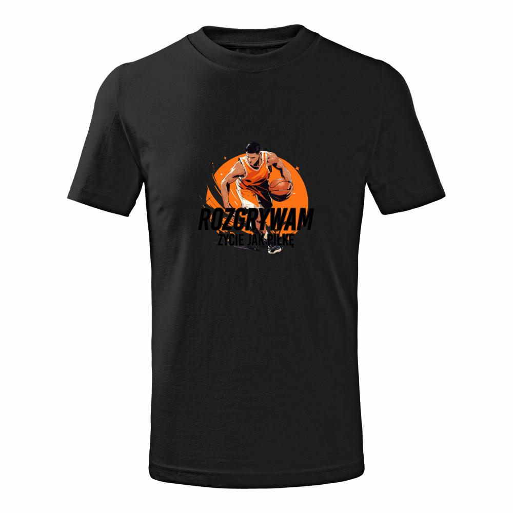 Rozgrywam życie jak piłkę koszulka junior kolor żółty