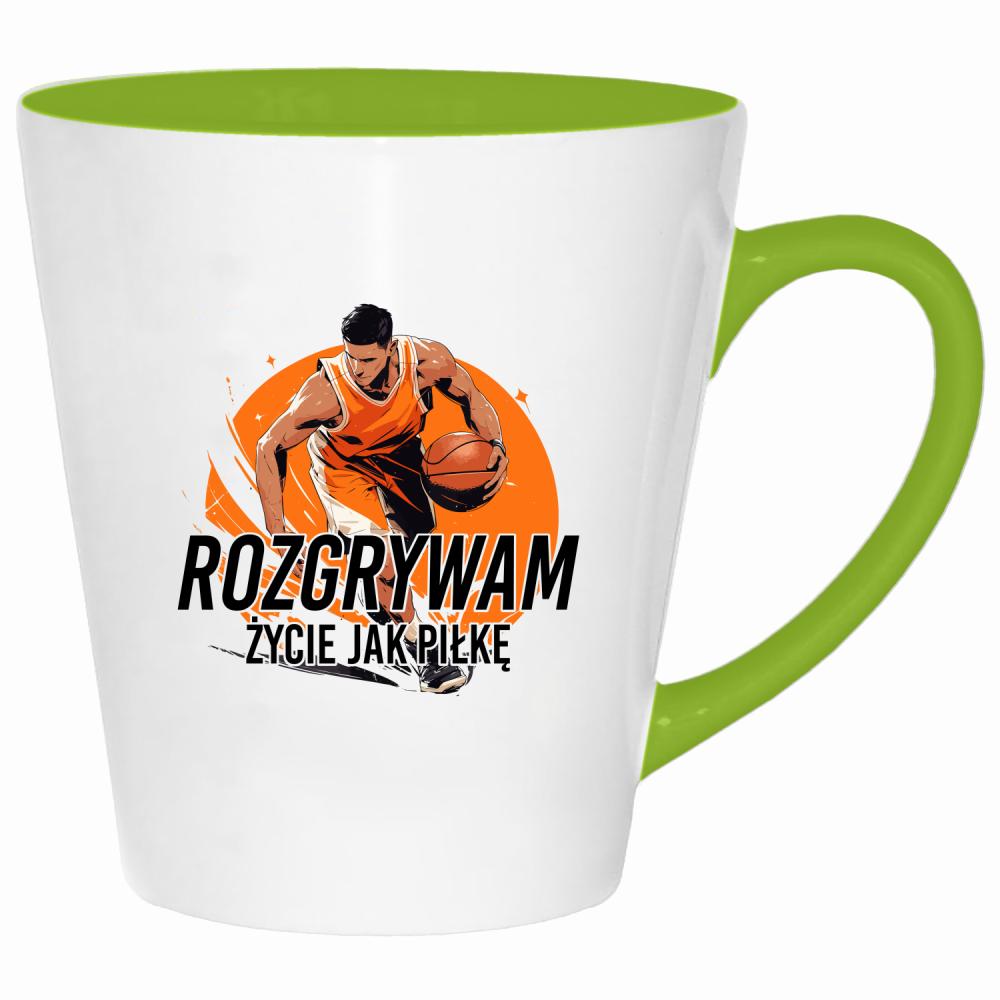 Rozgrywam życie jak piłkę kubek latte kolor limonka