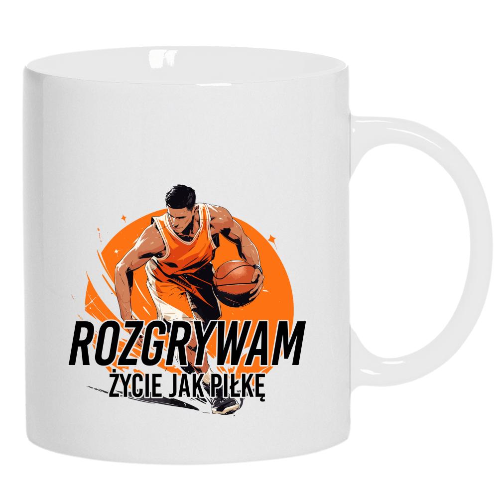 Rozgrywam życie jak piłkę kubek ucho kolor kolor biały