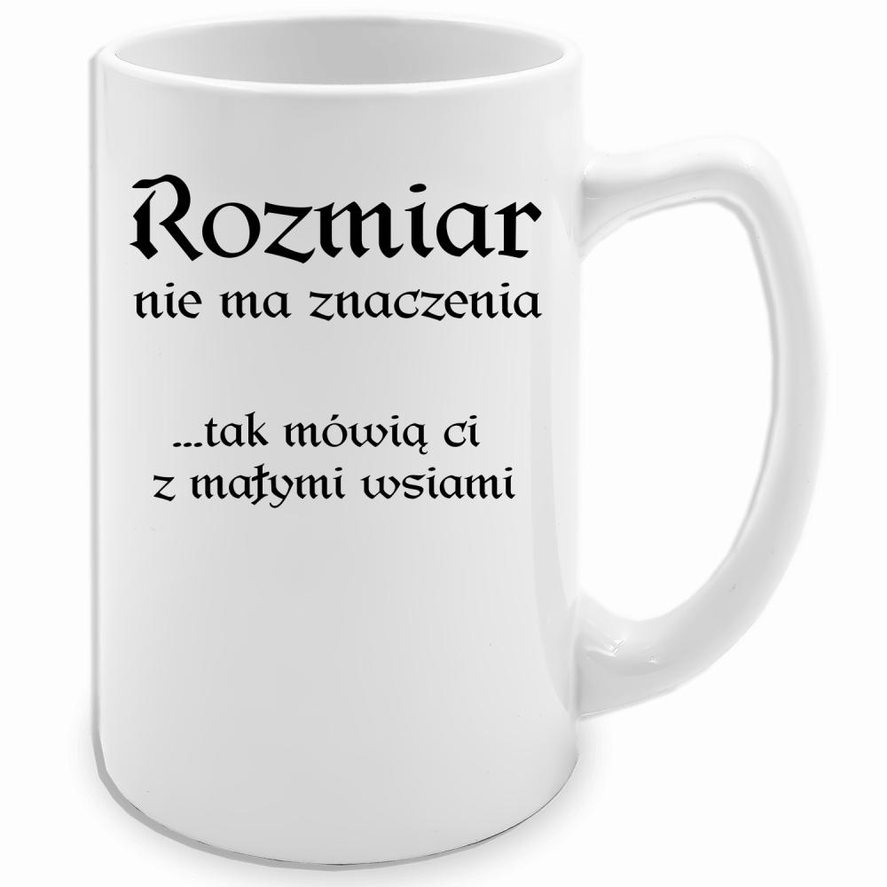 Rozmiar nie ma znaczenia mówią Ci małymi wsiami kubek biały 413 ml kolor czerwony latte