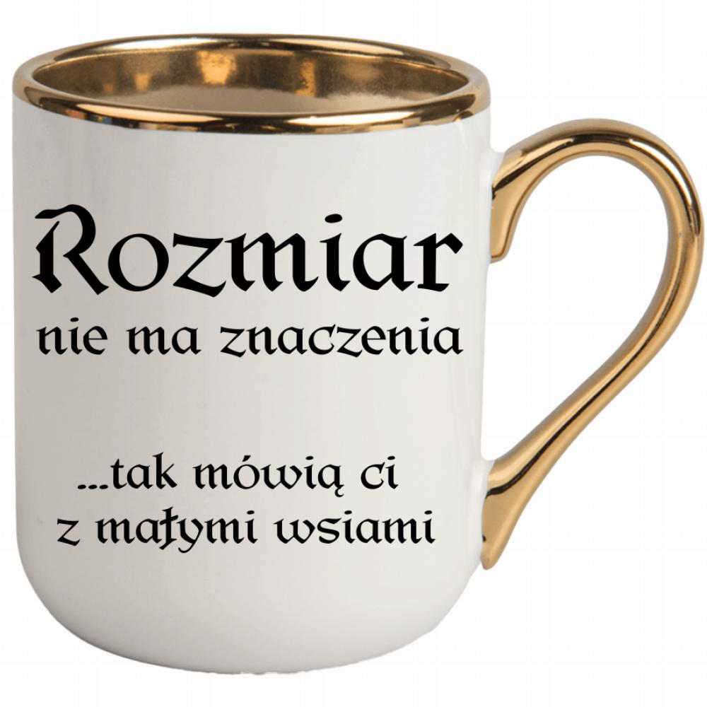 Rozmiar nie ma znaczenia mówią Ci małymi wsiami kubek elegant biały kolor pink