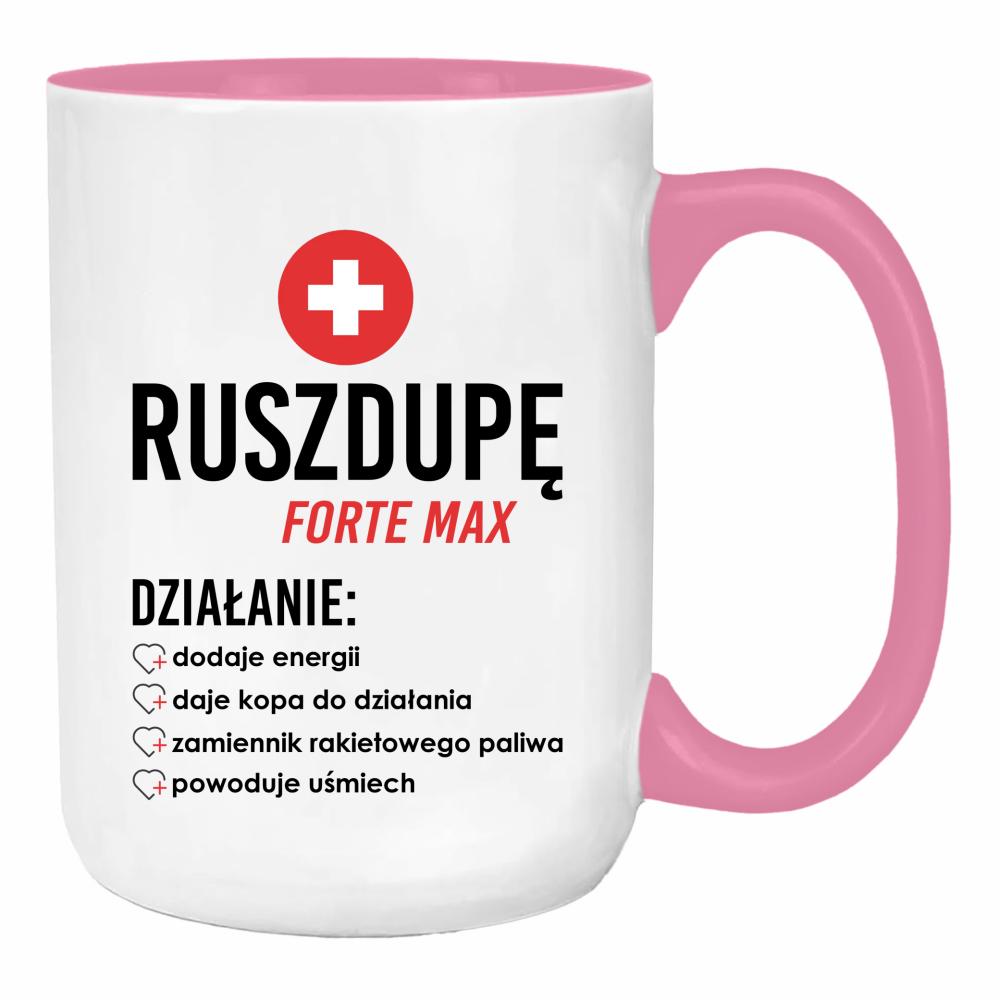 Ruszdupe Forte Max duży kubek ucho kolor kolor różowy