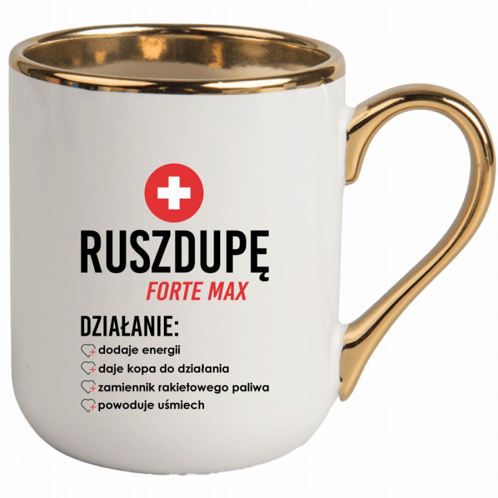 Ruszdupe Forte Max kubek elegant biały kolor żółtyy