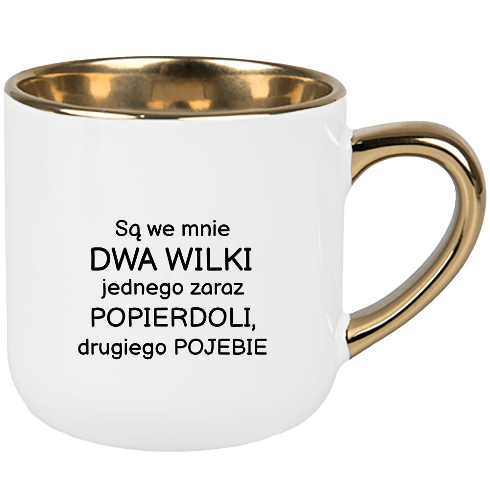 Są we mnie dwa wilki kubek elegant duży kolor żółty