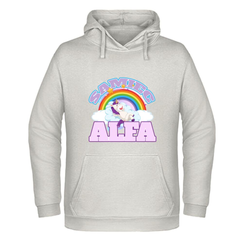 Samiec Alfa Róż bluza męska z kapturem kolor vanilla milkshake