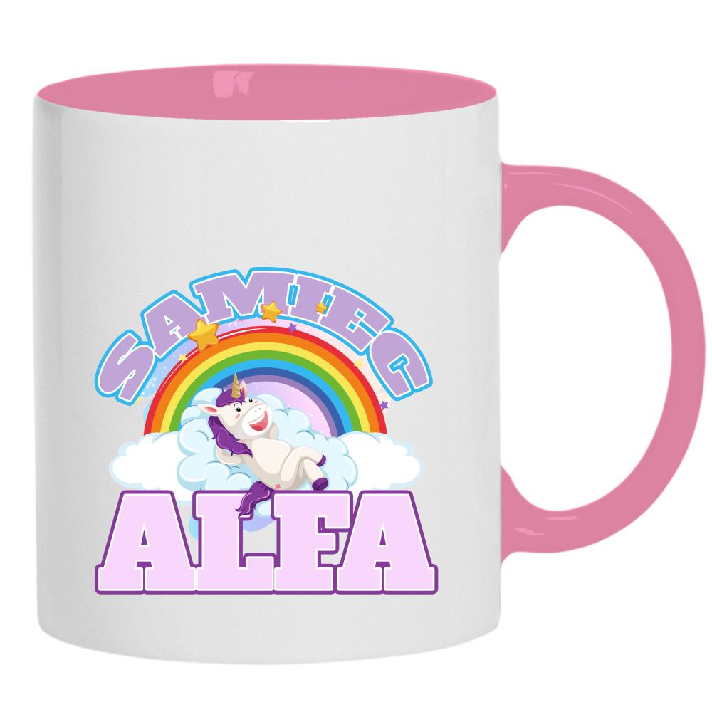 Samiec Alfa Róż kubek ucho kolor kolor różowy