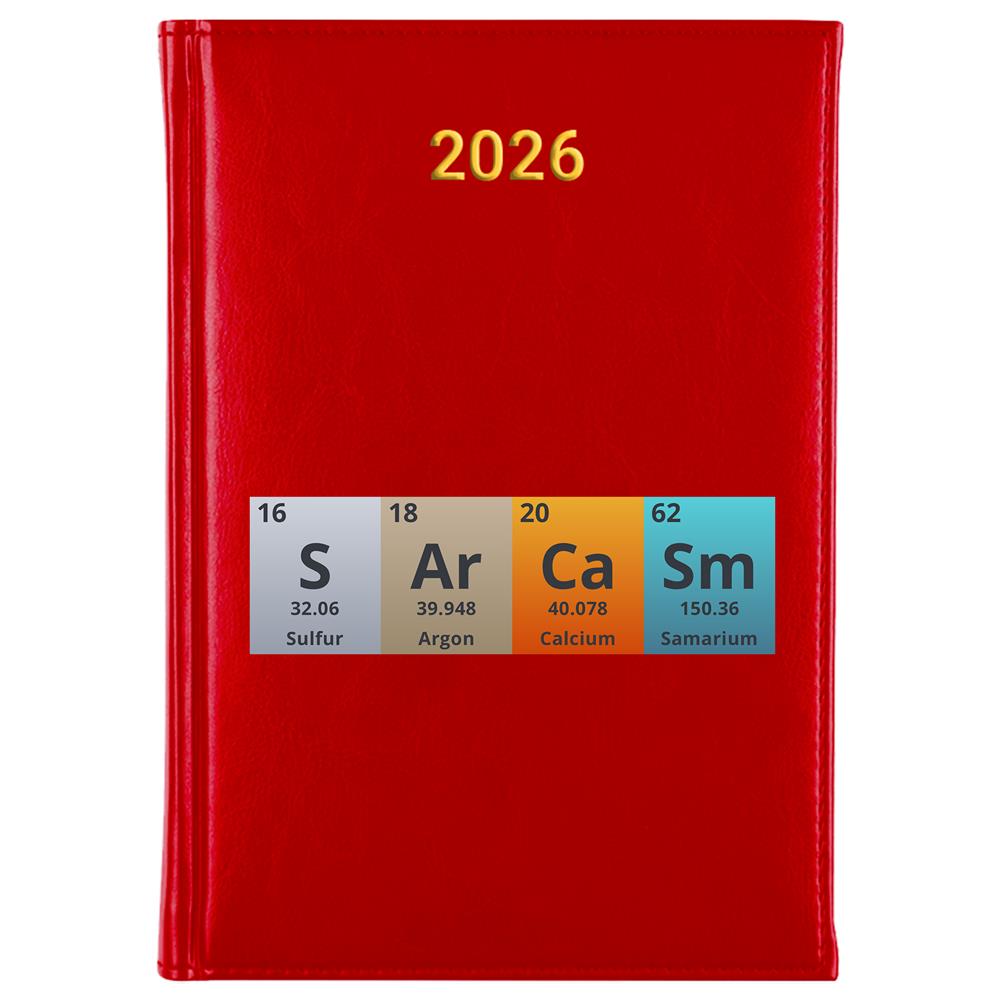 Sarcasm kalendarz książkowy a5 2026 kolor red