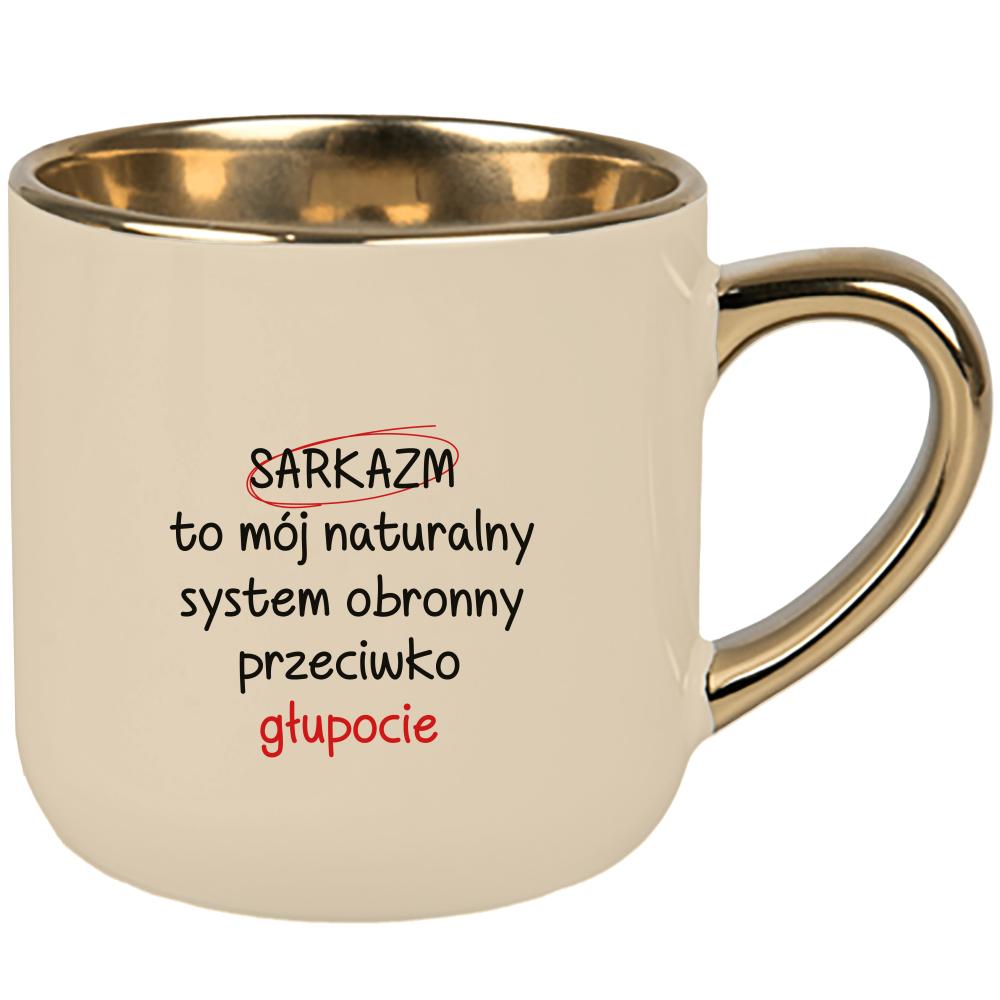 Sarkazm to mój naturalny system obronny kubek elegant duży kolor kremowy