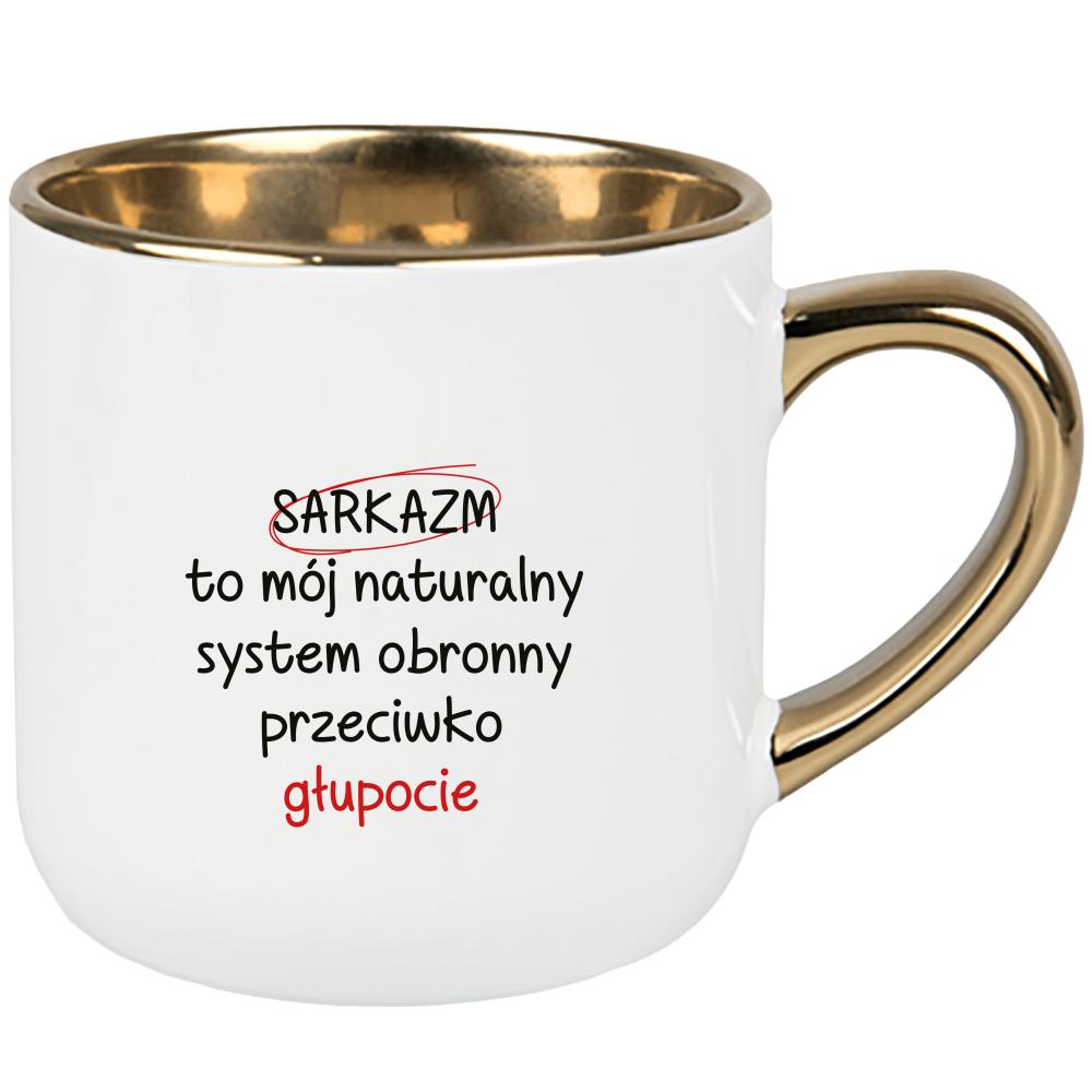 Sarkazm to mój naturalny system obronny kubek elegant duży kolor żółtyy