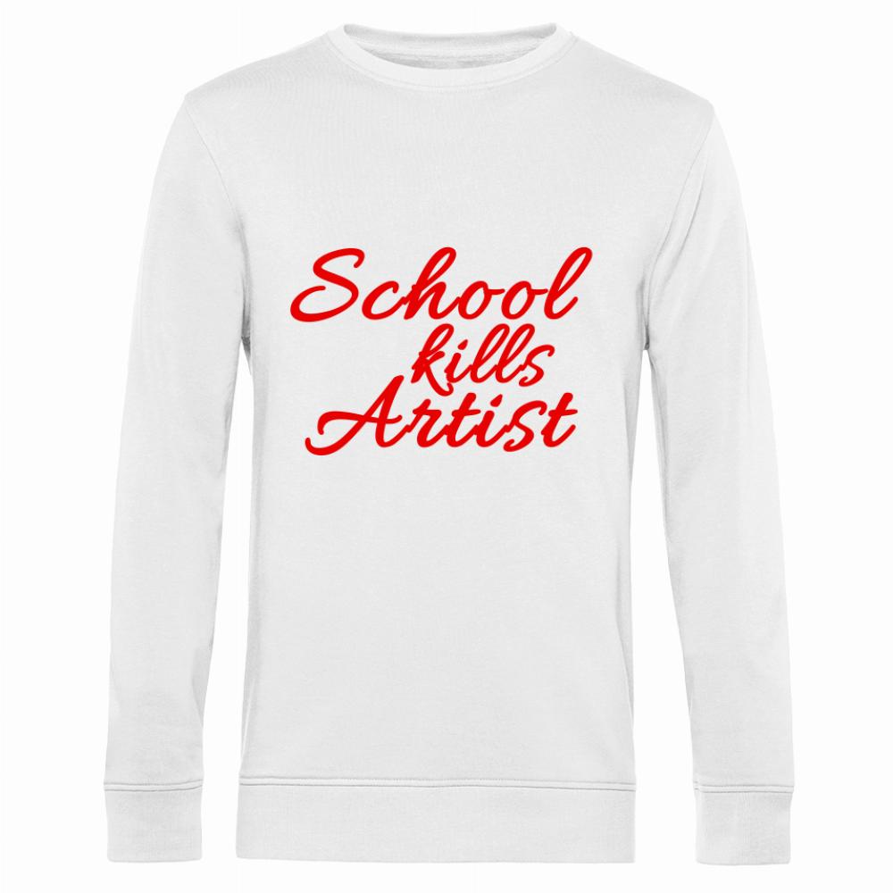 SCHOOL KILLS ARTIST bluza męska bez kaptura kolor biały