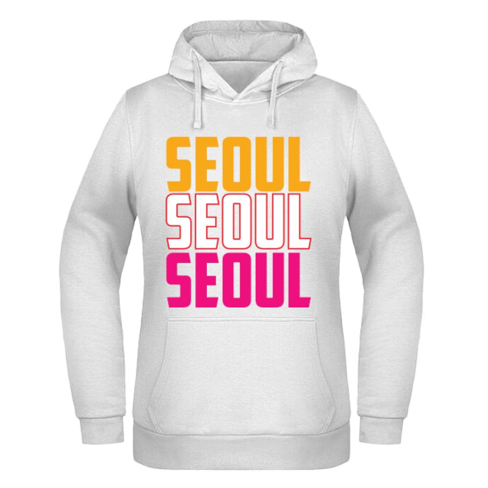 SEOUL SEOUL SEOUL bluza damska z kapturem kolor biały