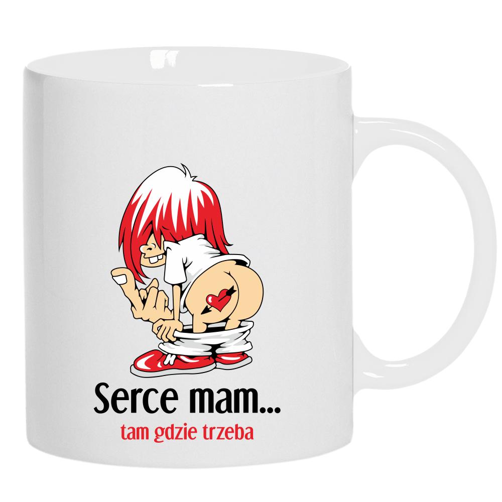 Serce mam tam gdzie trzeba kubek ucho kolor kolor biały