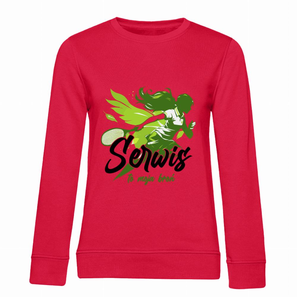 Serwis to moja broń bluza damska bez kaptura kolor czerwony