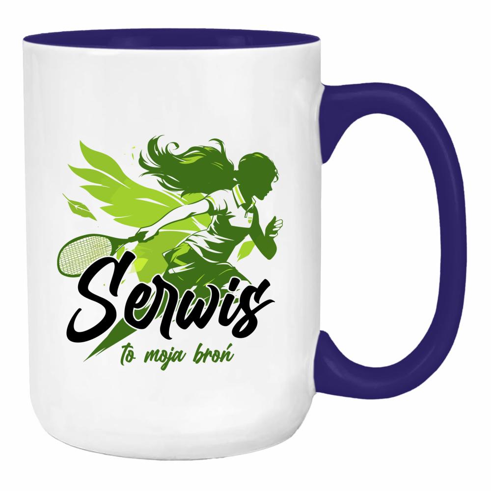 Serwis to moja broń duży kubek ucho kolor kolor navy