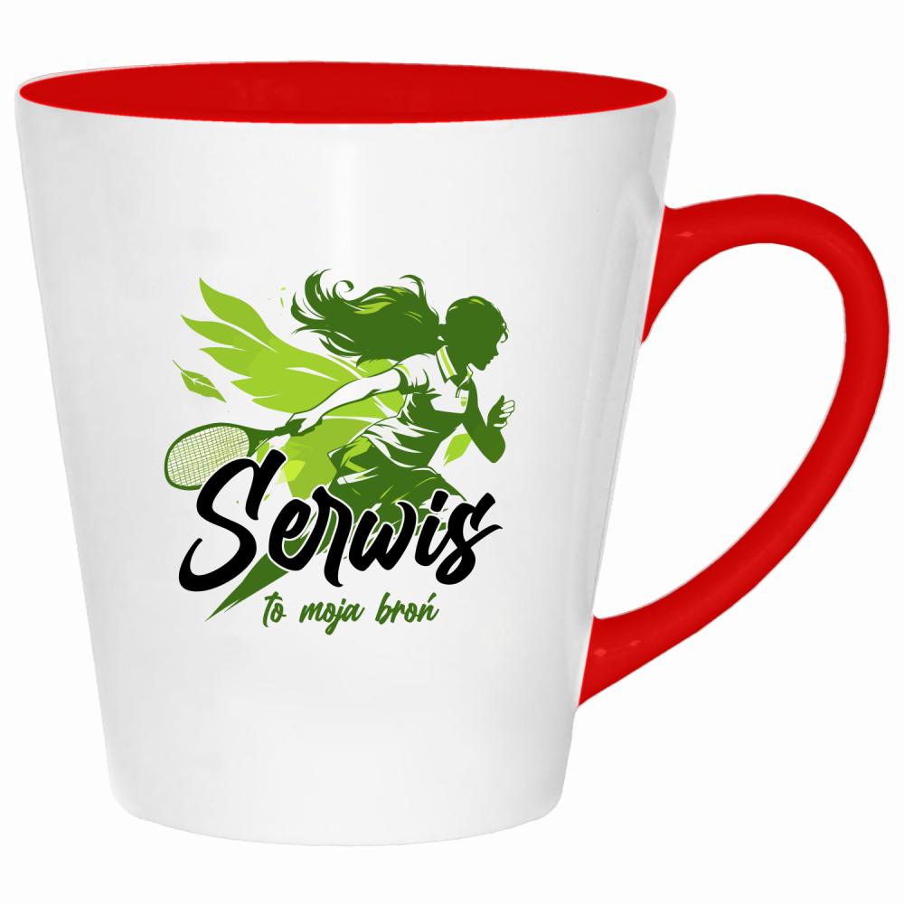 Serwis to moja broń kubek latte kolor czerwony latte