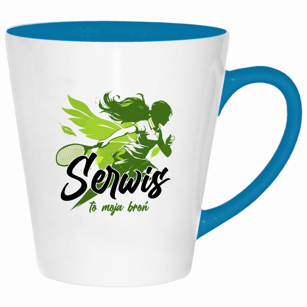 Serwis to moja broń kubek latte kolor turkus