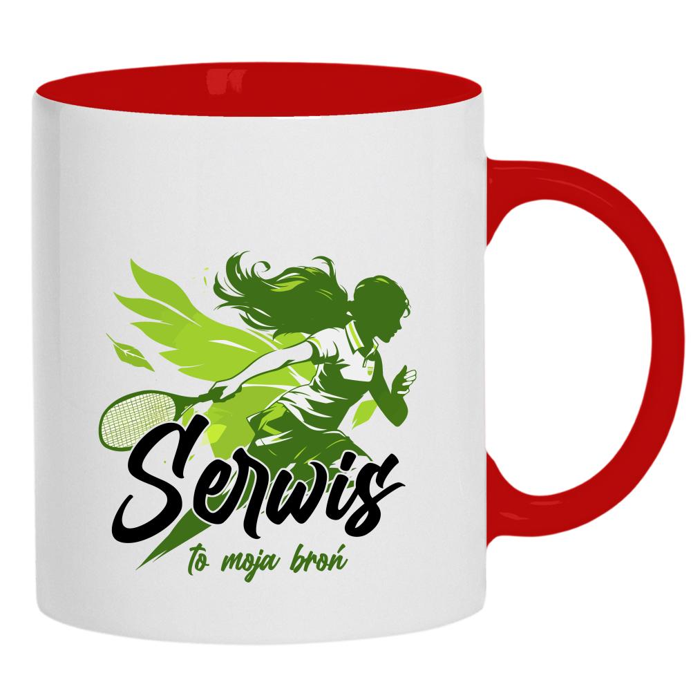 Serwis to moja broń kubek ucho kolor kolor czerwony latte