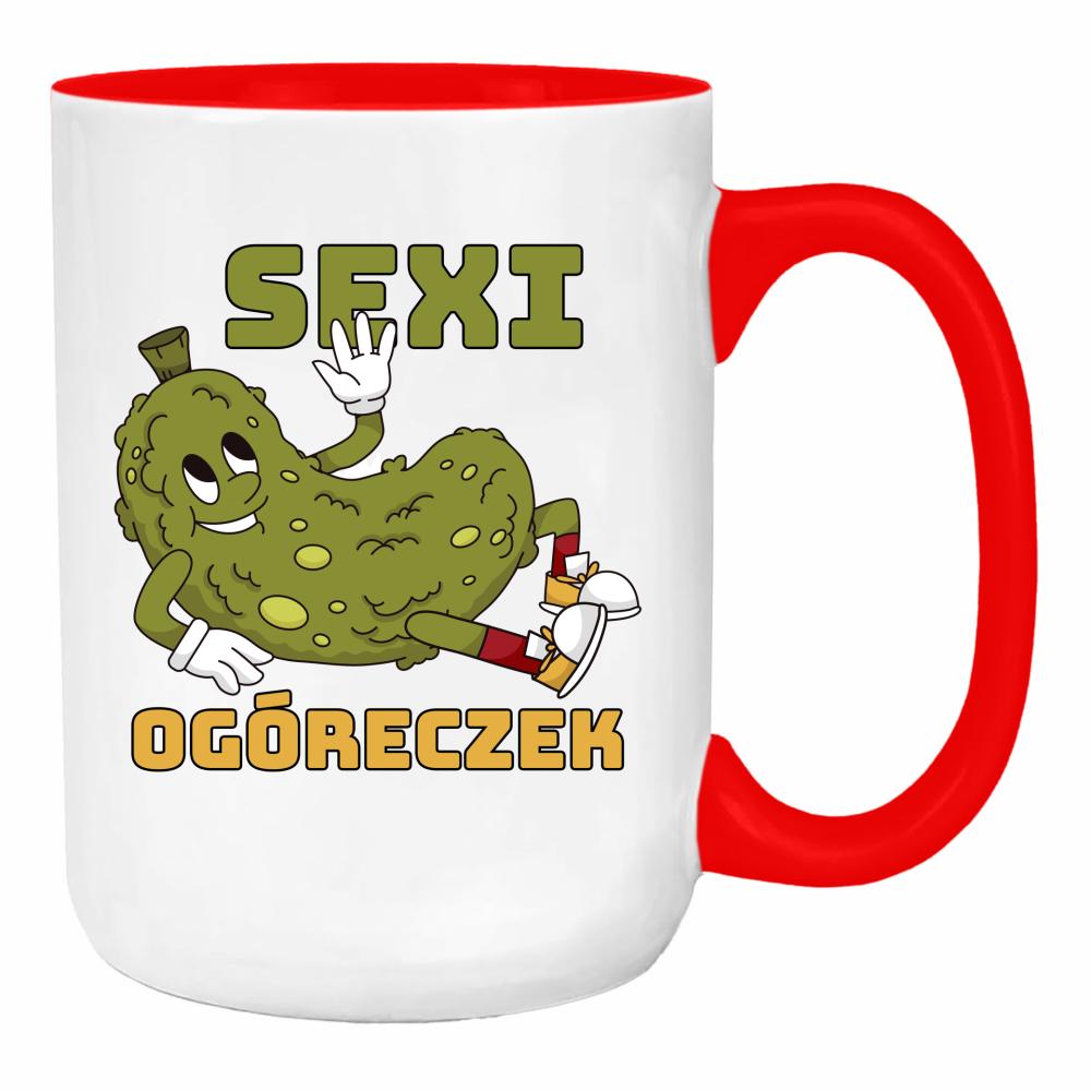 SEXI OGÓRECZEK duży kubek ucho kolor kolor red