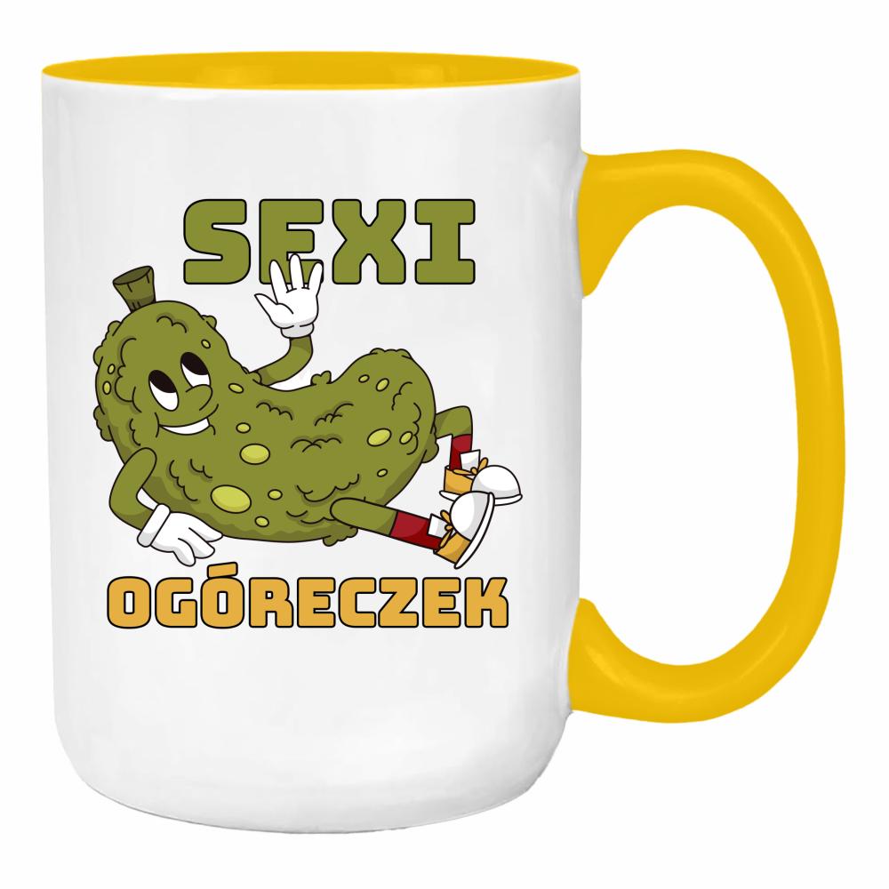 SEXI OGÓRECZEK duży kubek ucho kolor kolor żółty