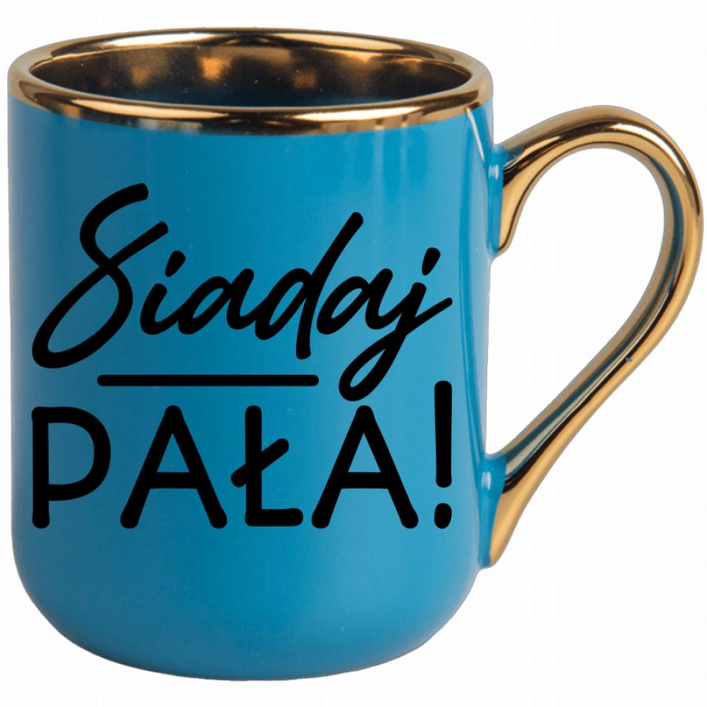 Siadaj, pała kubek elegant niebieski kolor jasny róż