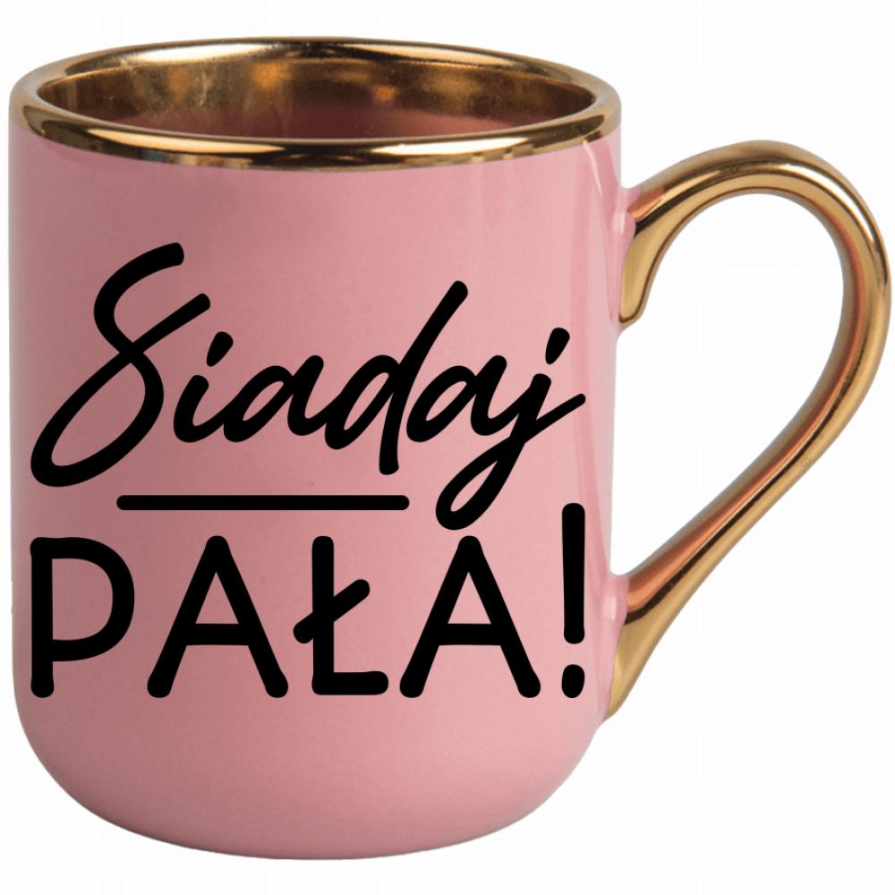 Siadaj, pała kubek elegant różowy kolor zielony