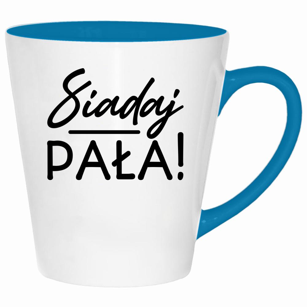 Siadaj, pała kubek latte kolor turkus