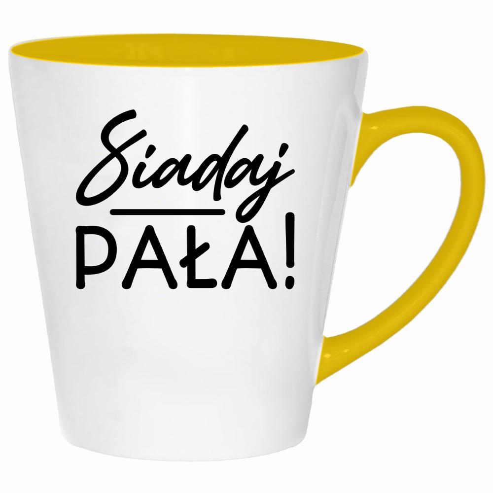 Siadaj, pała kubek latte kolor żółtyy