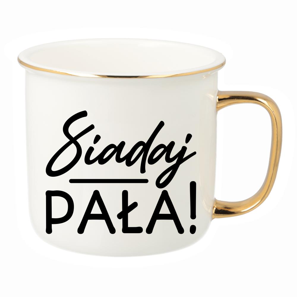 Siadaj, pała kubek porcelanowy retro kolor pink