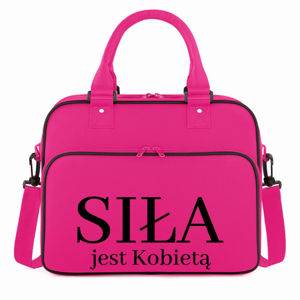 SIŁA JEST KOBIETĄ torba na siłownie różowa