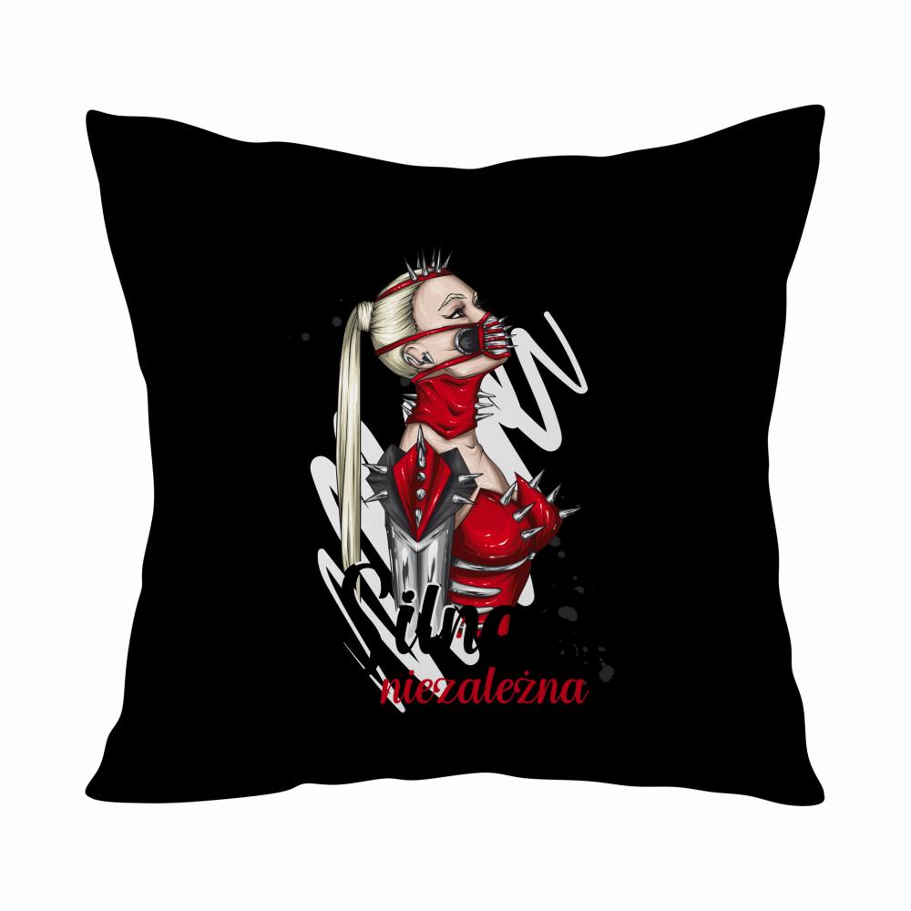 Silna niezależna kobieta poduszka kolor biały
