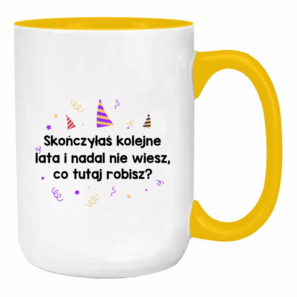 Skończyłeś kolejne lata nie wiesz duży kubek ucho kolor kolor żółty