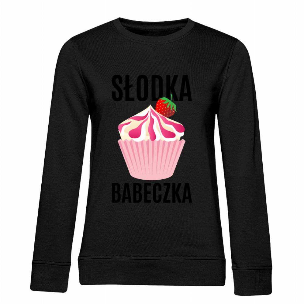 Słodka Babeczka bluza damska bez kaptura kolor zielony