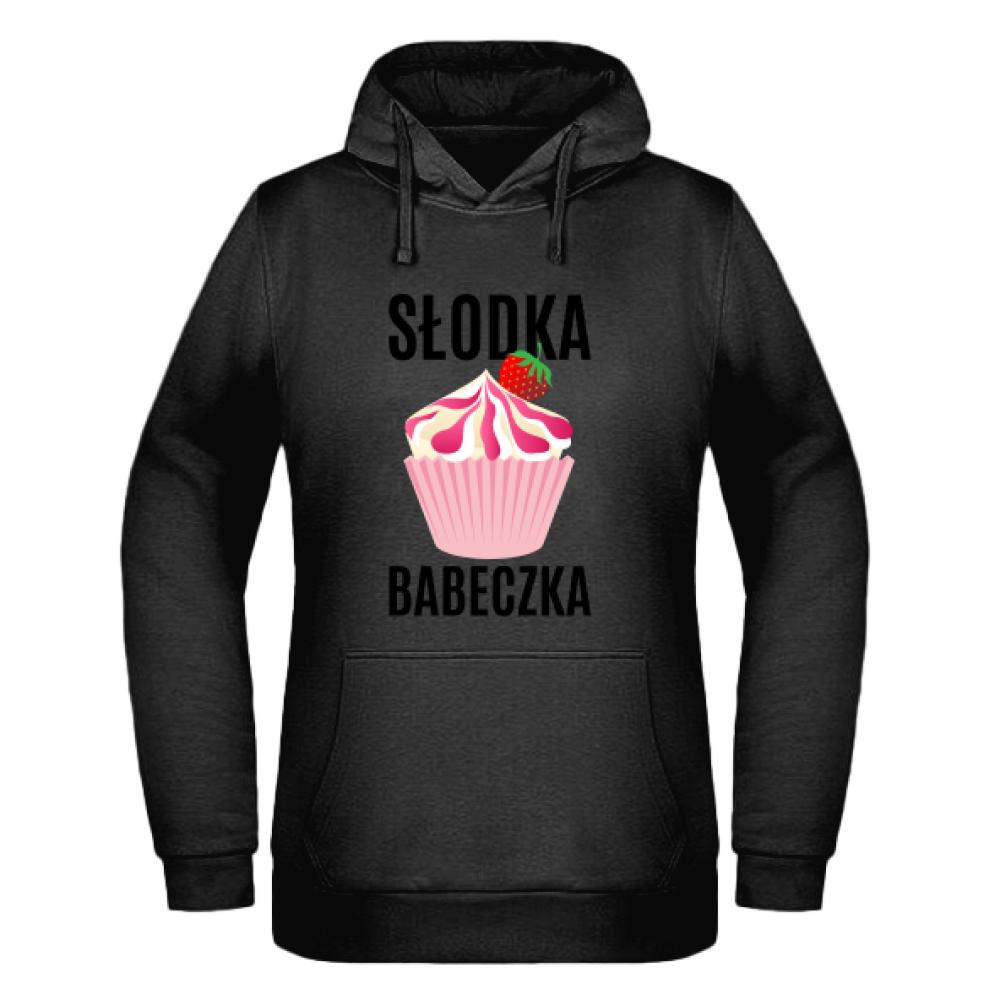 Słodka Babeczka bluza damska z kapturem kolor biały