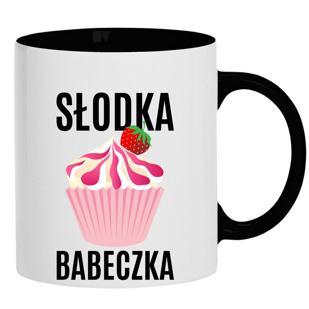 Słodka Babeczka kubek ucho kolor kolor czarnyy