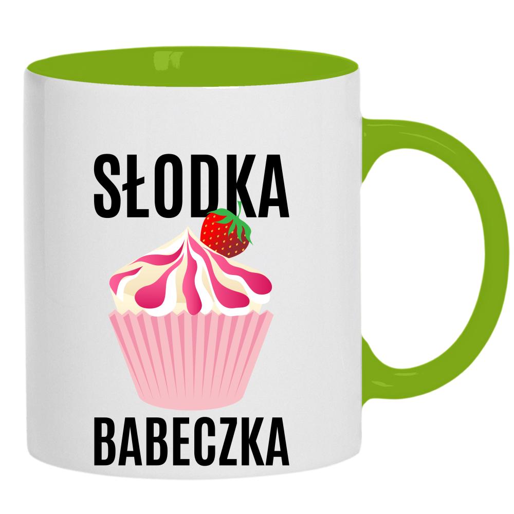 Słodka Babeczka kubek ucho kolor kolor zielony