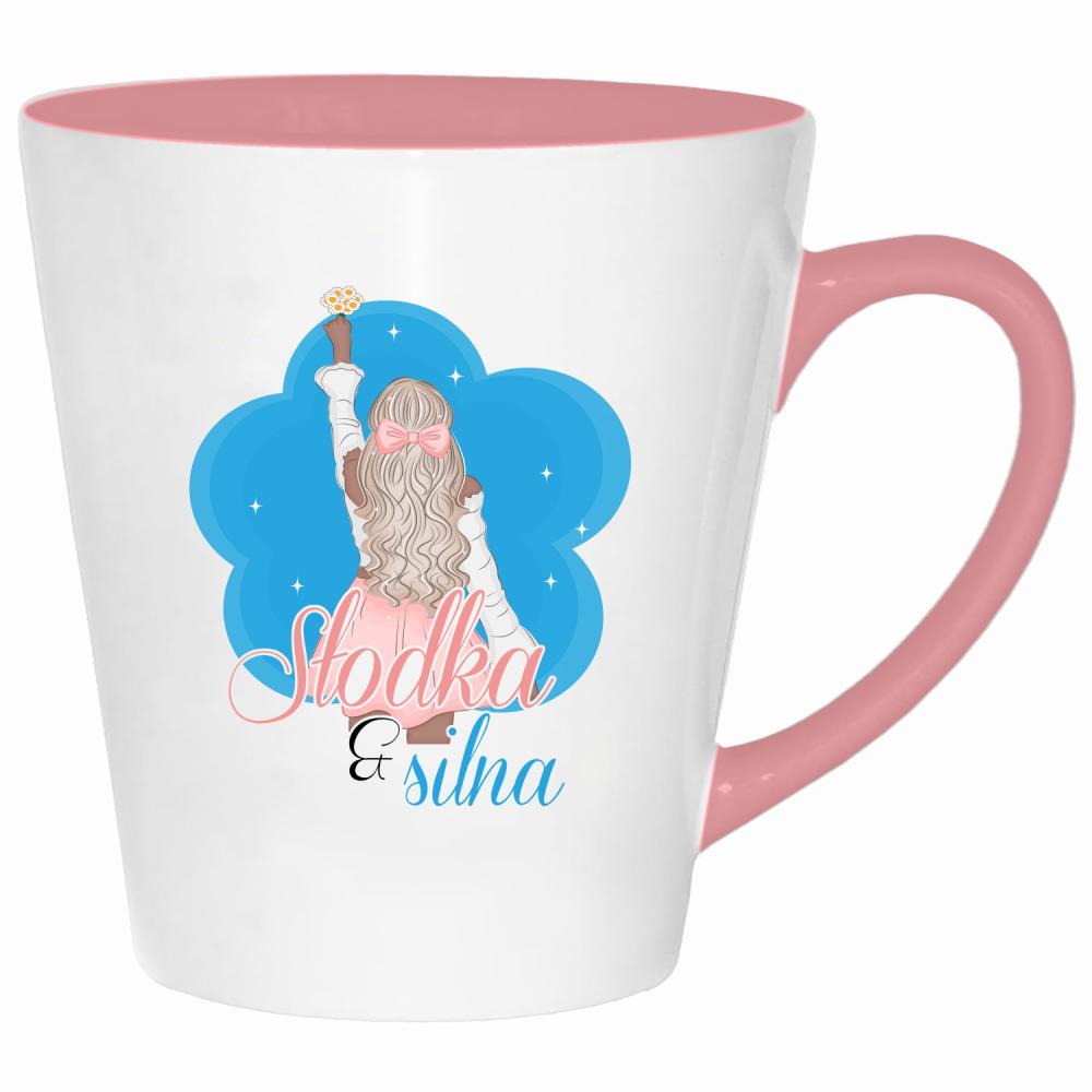 Słodka & Silna kubek latte kolor pink