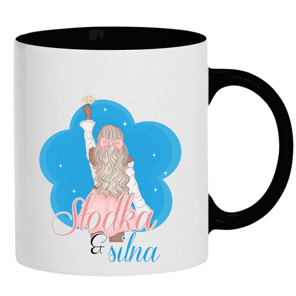 Słodka & Silna kubek ucho kolor kolor czarnyy