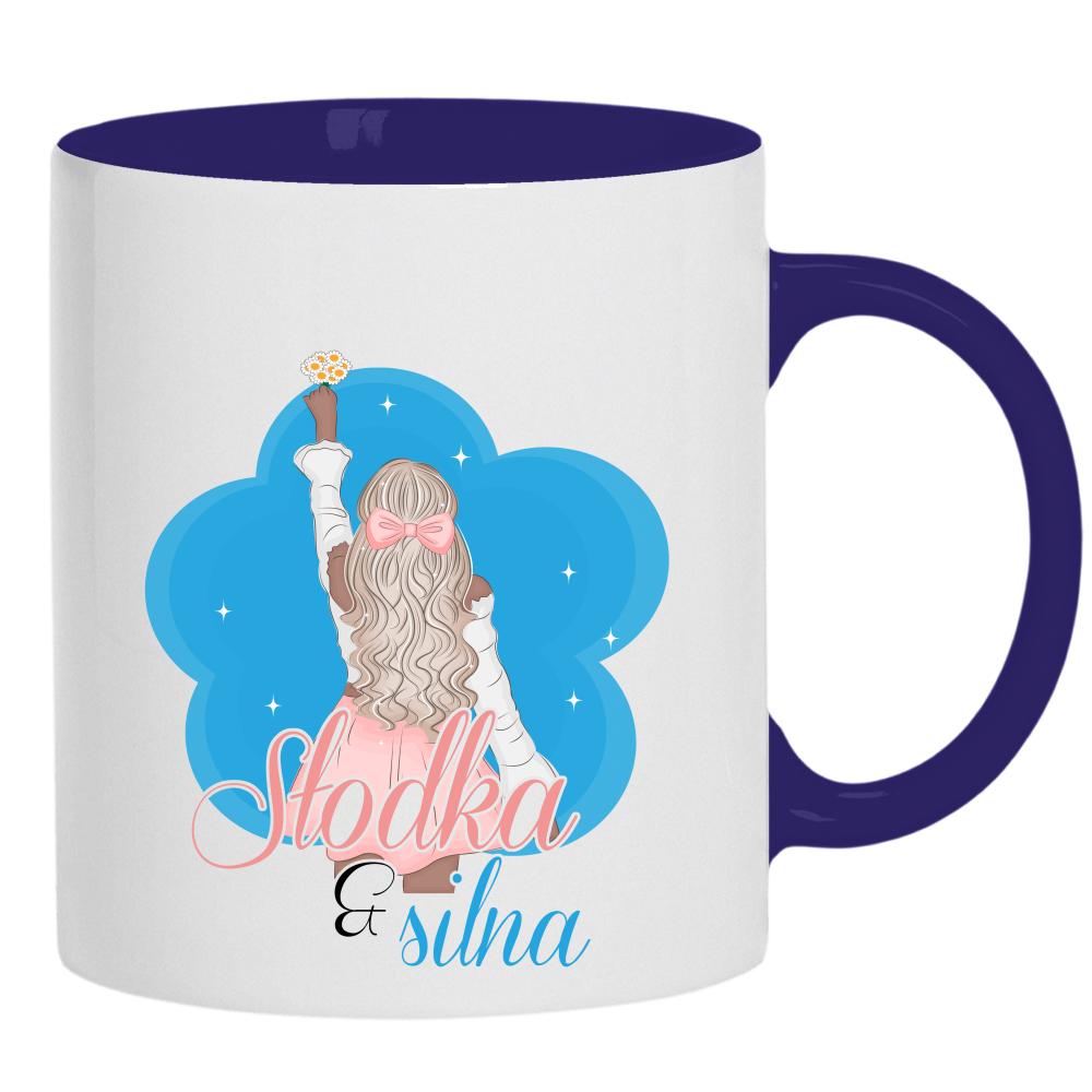 Słodka & Silna kubek ucho kolor kolor navy