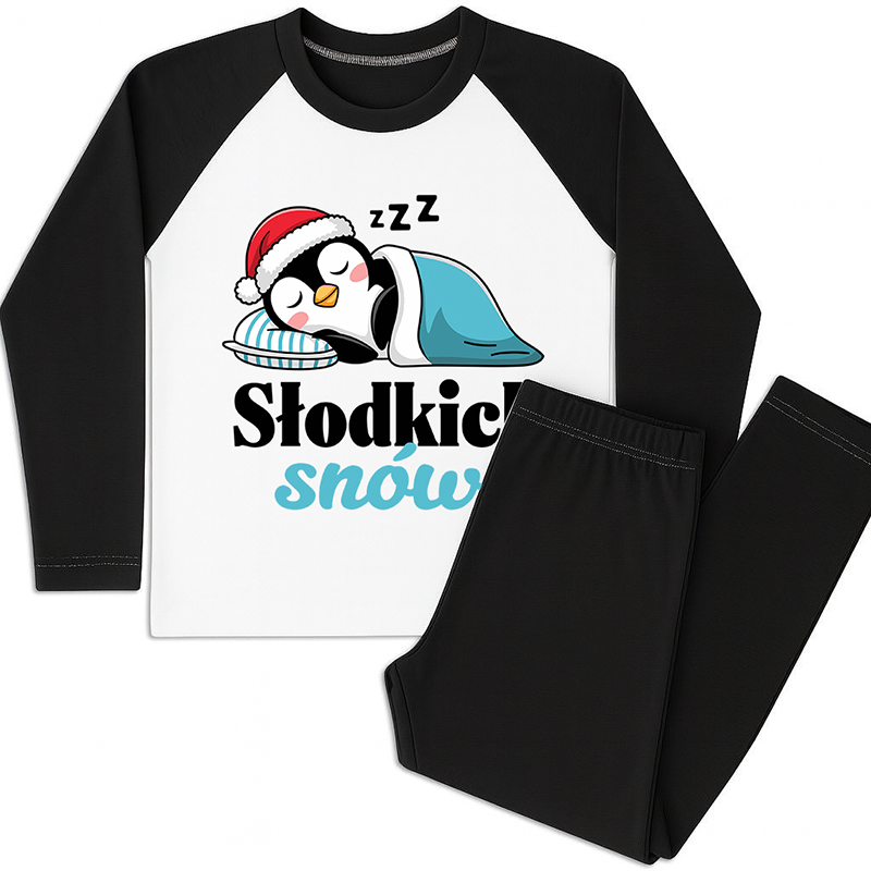 Słodkich snów piżama dziecięca kolor czarny