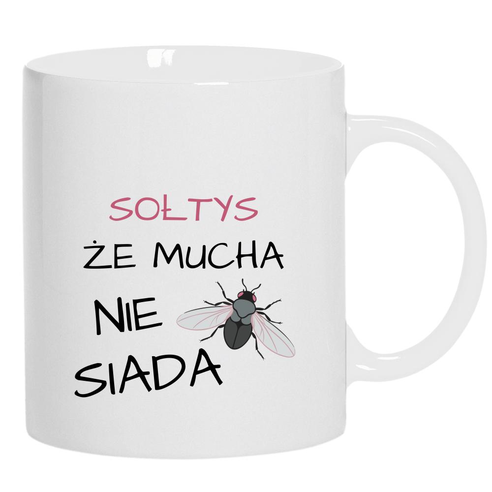 Sołtys że mucha nie siada kubek ucho kolor kolor biały