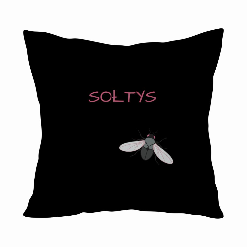 Sołtys że mucha nie siada poduszka kolor różowy