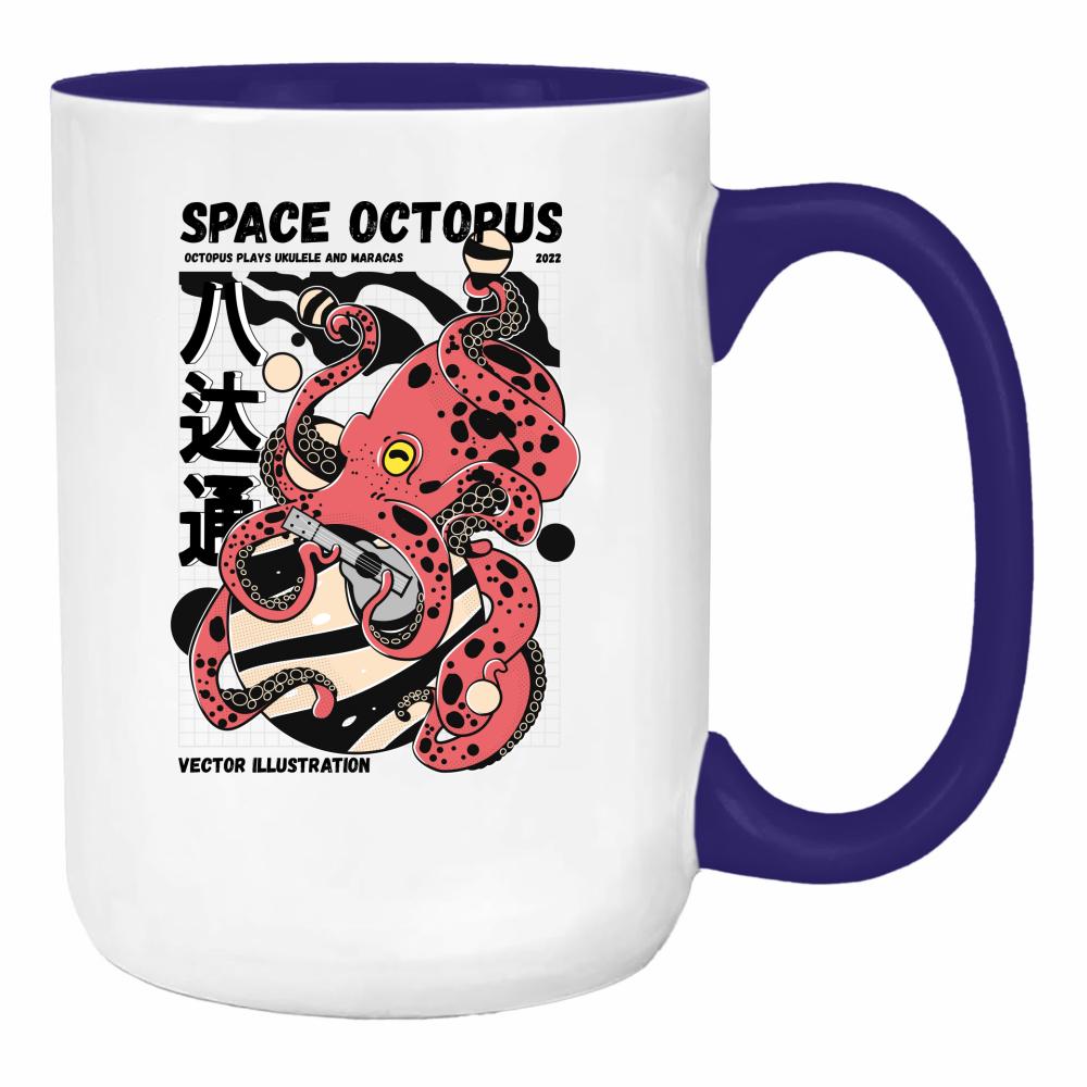 Space Octopus 2 duży kubek ucho kolor kolor navy