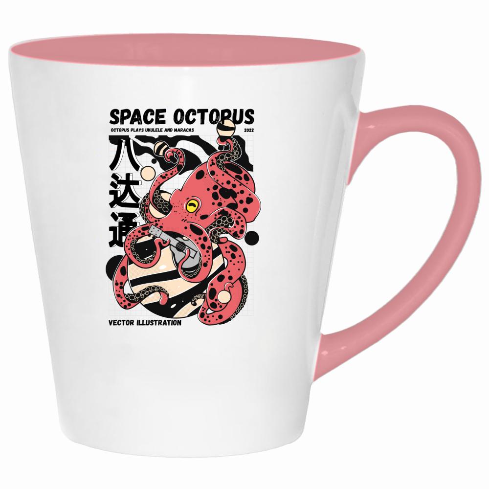 Space Octopus 2 kubek latte kolor pink