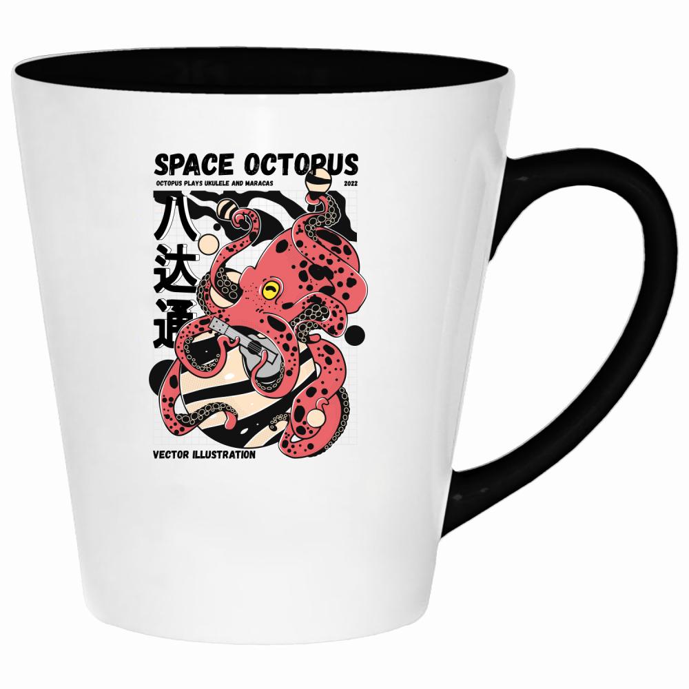 Space Octopus 2 kubek latte kolor red