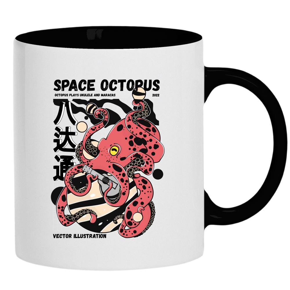 Space Octopus 2 kubek ucho kolor kolor czarnyy